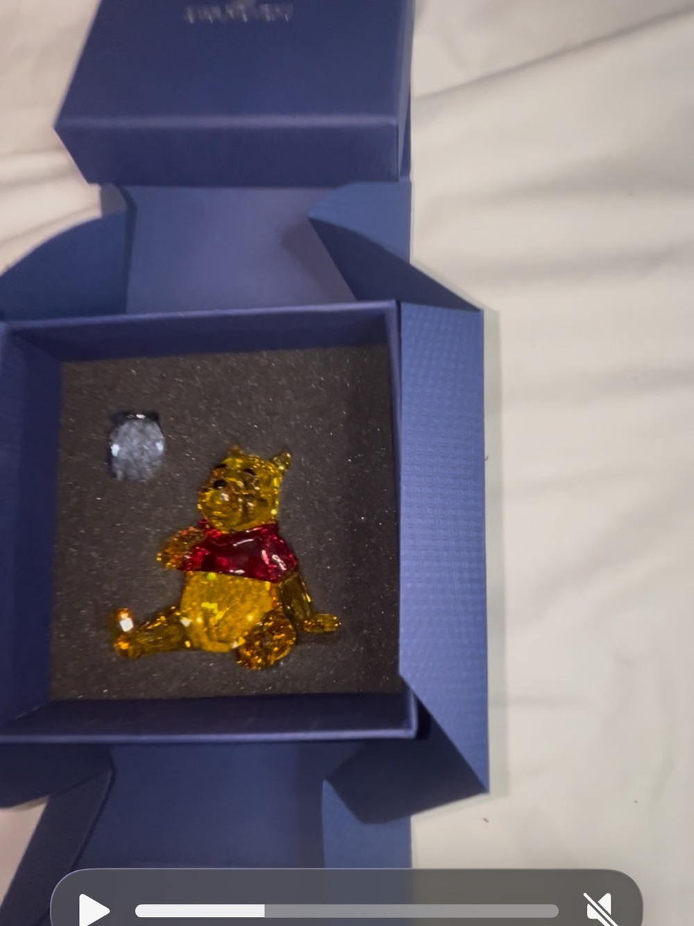 Swarovski Winnie the Pooh Crystal Figurine - Yellow & Red
